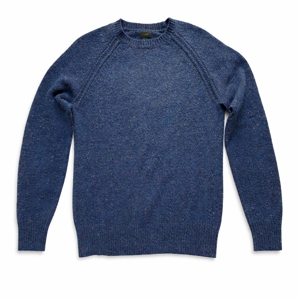 J.Crew Blue Knit Sweater Size Small Speckled Crewneck Classic Fit